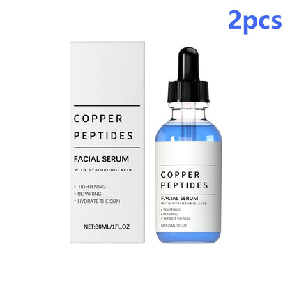 Copper Peptide Serum for Skin Firming and Deep Hydration with Hyaluronic Acid - Anti-Sagging and Texture Improvement Facial Care