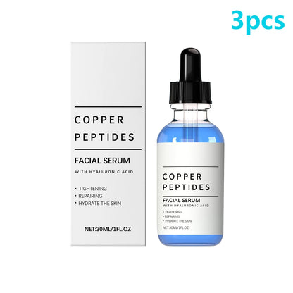 Copper Peptide Serum for Skin Firming and Deep Hydration with Hyaluronic Acid - Anti-Sagging and Texture Improvement Facial Care