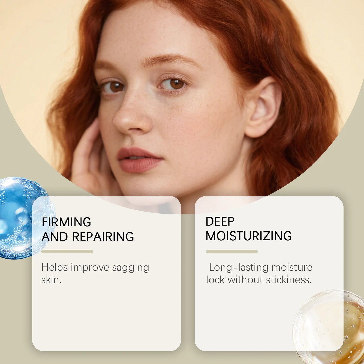 Copper Peptide Serum for Skin Firming and Deep Hydration with Hyaluronic Acid - Anti-Sagging and Texture Improvement Facial Care